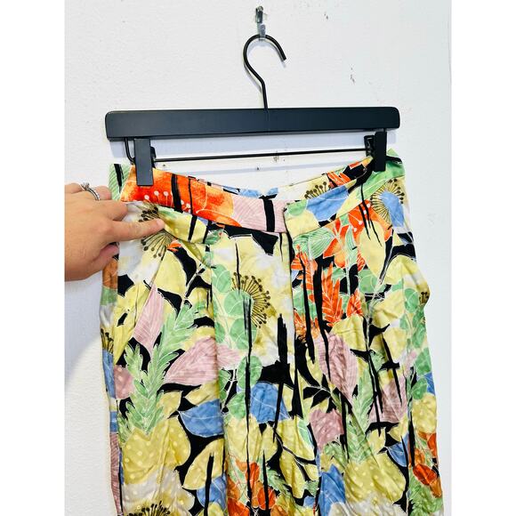 Equipment Multicolor Floral 100% Silk Ultra-flowy Lorin Wide Leg Trousers Size 2 - Picture 12 of 16